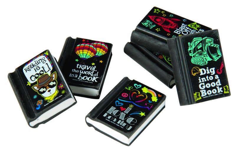 Geddes Raymond Geddes Reading Rocks! Pencil Erasers (Pack of 48) - Image 1